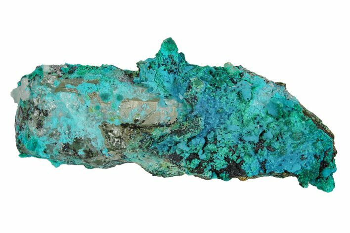 Botryoidal Chrysocolla on Quartz Crystal - Tentadora Mine, Peru #169260